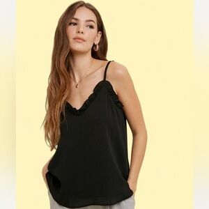 Wishlist Apparel | Black Ruffle Tank Size M
